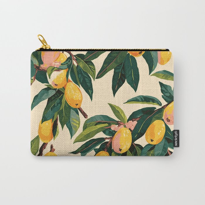 Yellow Mangos Summer Tropical Pattern Carry All Pouch Gallery Image 1