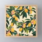 Yellow Mangos Summer Tropical Pattern Mini Art Print Gallery Image 1