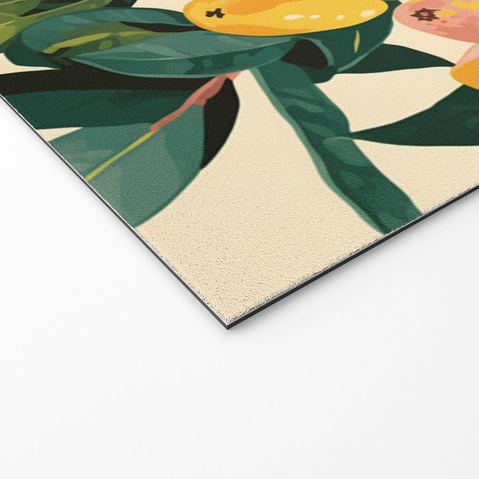 Yellow Mangos Summer Tropical Pattern Welcome Mat Gallery Image 2