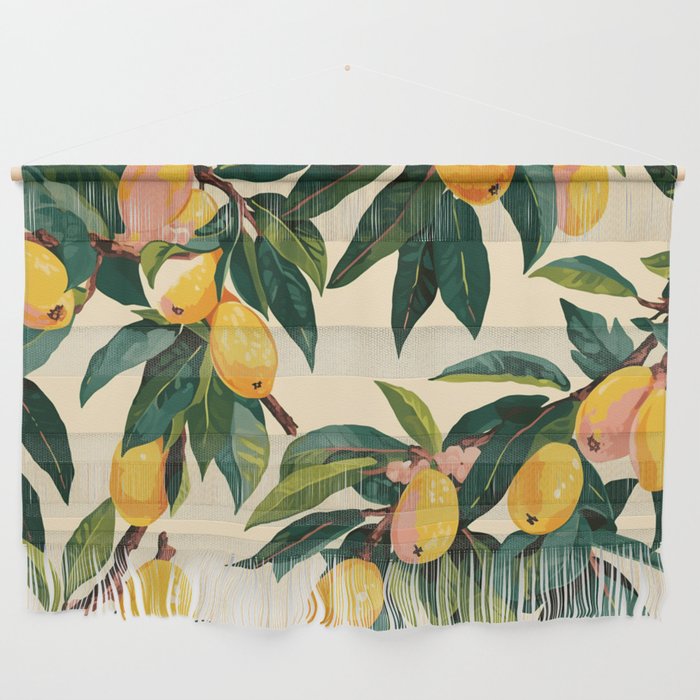 Yellow Mangos Summer Tropical Pattern Wall Hanging Gallery Image 1