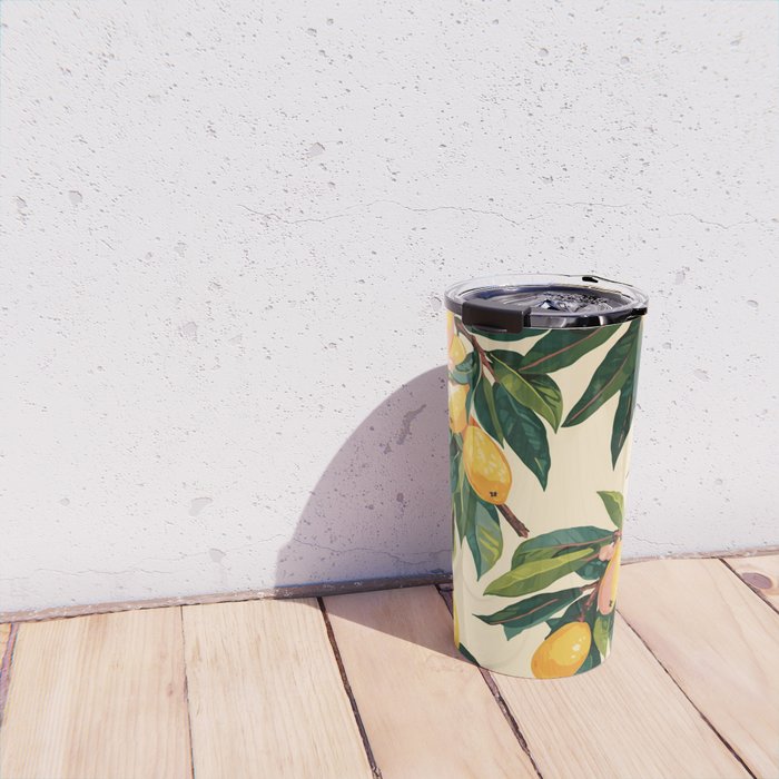 Yellow Mangos Summer Tropical Pattern Travel Mug Gallery Image 4