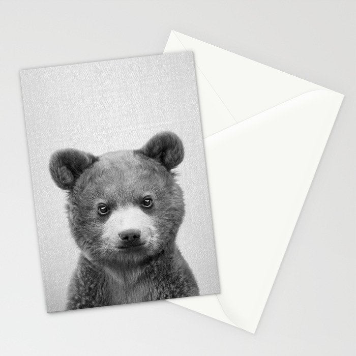 Baby Bear - Black & White Stationery Card Gallery Image 2