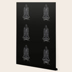 NASA Space Shuttle Blueprint in High Resolution (all black)  Wallpaper Gallery Image 2