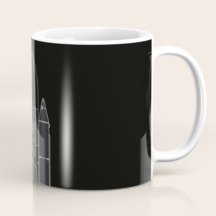 NASA Space Shuttle Blueprint in High Resolution (all black)  Coffee Mug Gallery Image 1