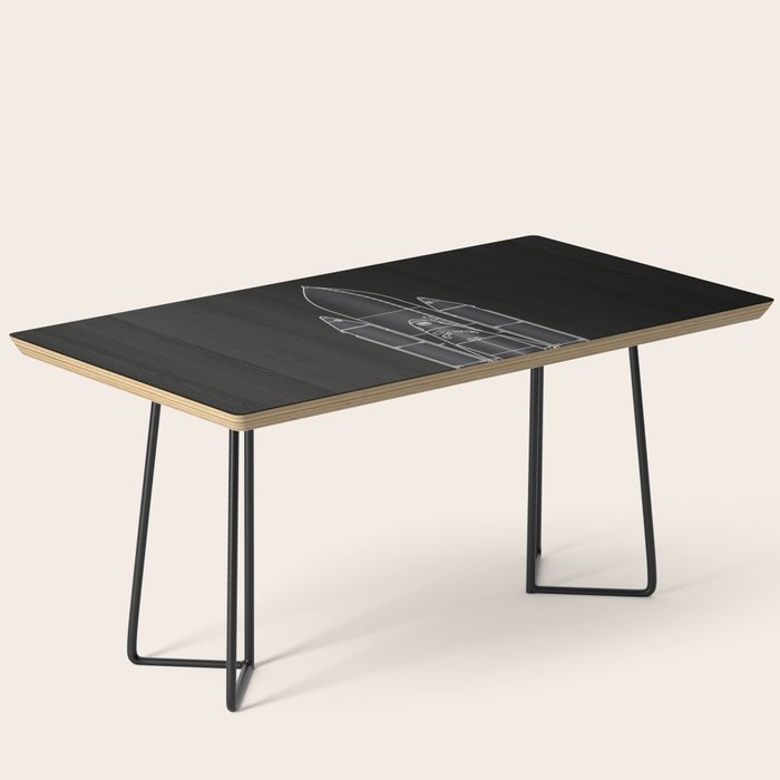 NASA Space Shuttle Blueprint in High Resolution (all black)  Coffee Table Gallery Image 1