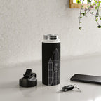 NASA Space Shuttle Blueprint in High Resolution (all black)  Water Bottle Gallery Image 4