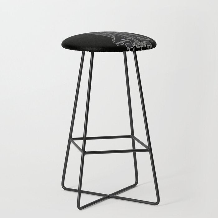 NASA Space Shuttle Blueprint in High Resolution (all black)  Stool Gallery Image 1
