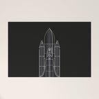 NASA Space Shuttle Blueprint in High Resolution (all black)  Welcome Mat Gallery Image 1