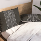 NASA Space Shuttle Blueprint in High Resolution (all black)  Pillow Sham Gallery Image 2