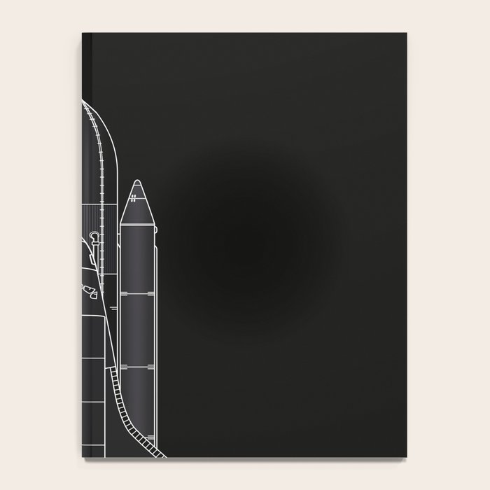 NASA Space Shuttle Blueprint in High Resolution (all black)  Notebook Gallery Image 4