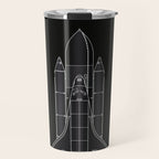 NASA Space Shuttle Blueprint in High Resolution (all black)  Travel Mug Gallery Image 1
