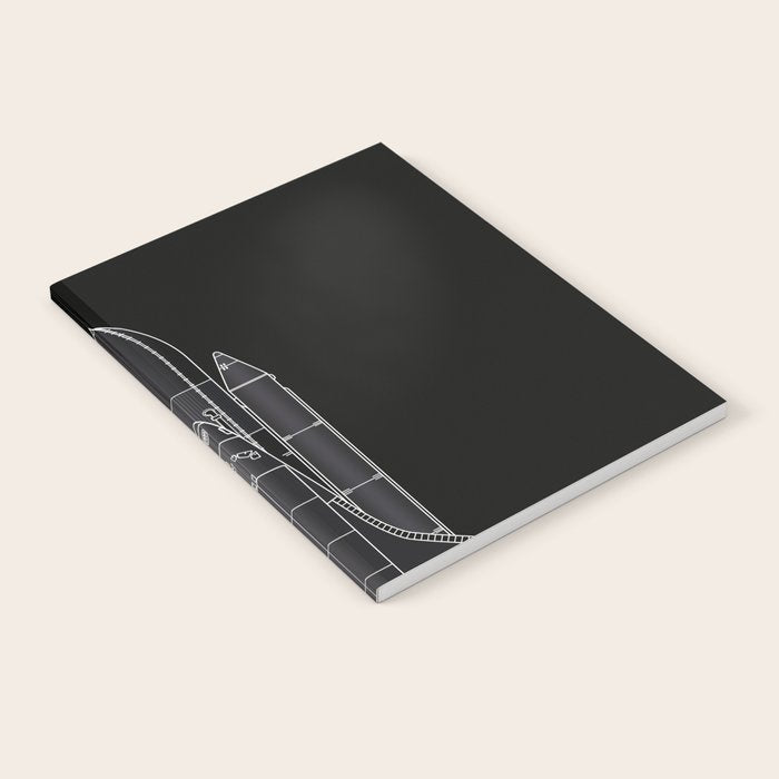 NASA Space Shuttle Blueprint in High Resolution (all black)  Notebook Gallery Image 2