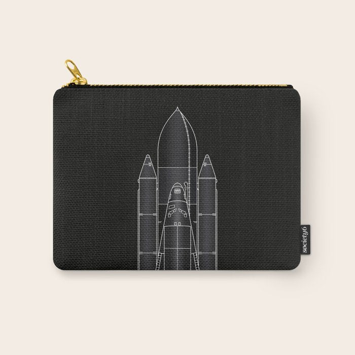NASA Space Shuttle Blueprint in High Resolution (all black)  Carry All Pouch Gallery Image 1