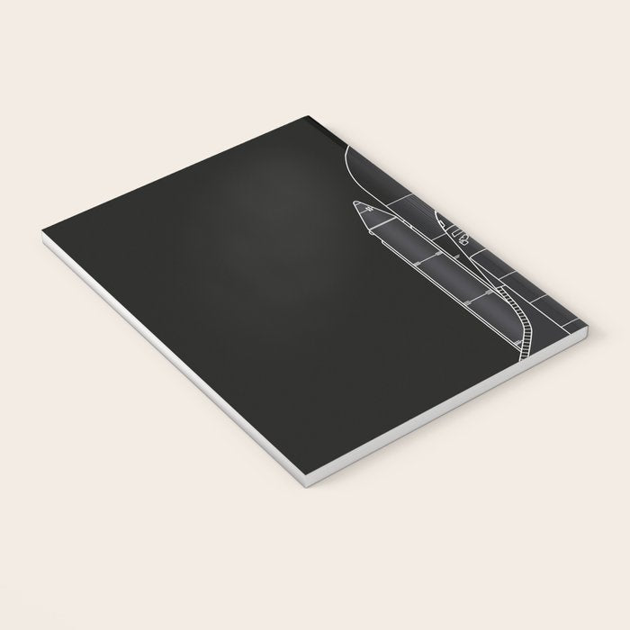 NASA Space Shuttle Blueprint in High Resolution (all black)  Notebook Gallery Image 3