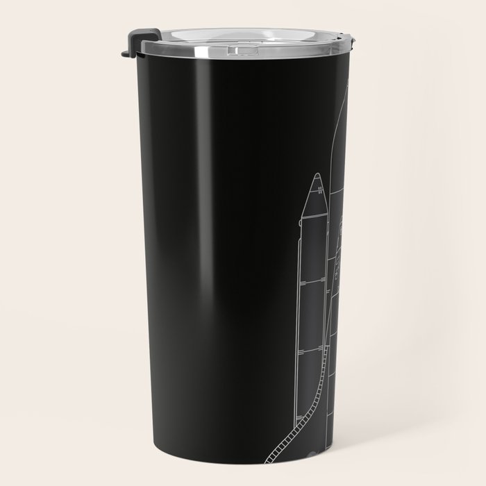 NASA Space Shuttle Blueprint in High Resolution (all black)  Travel Mug Gallery Image 3