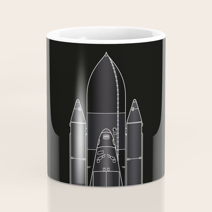 NASA Space Shuttle Blueprint in High Resolution (all black)  Coffee Mug Gallery Image 4