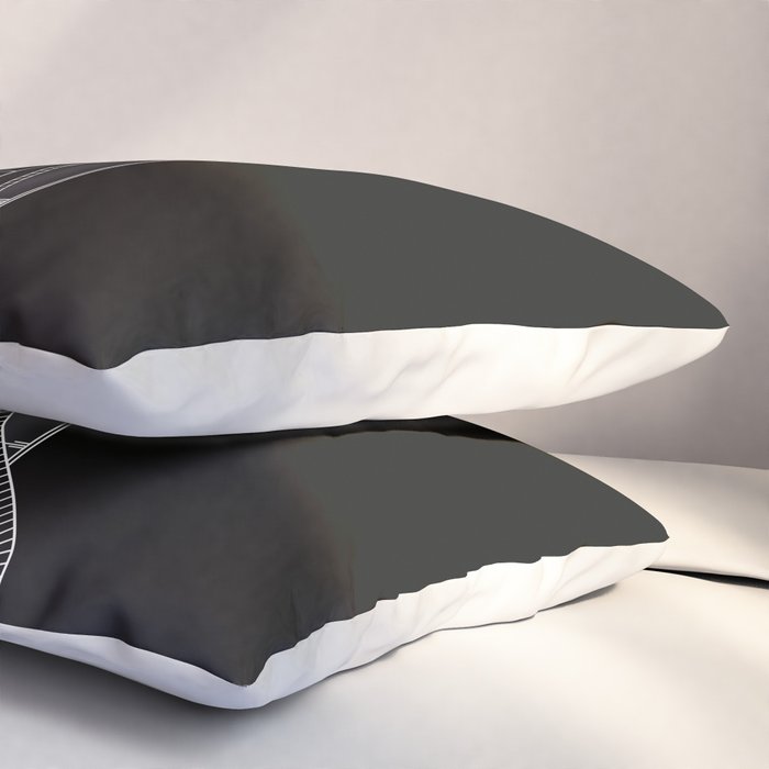 NASA Space Shuttle Blueprint in High Resolution (all black)  Pillow Sham Gallery Image 3