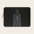 NASA Space Shuttle Blueprint in High Resolution (all black)  Laptop Sleeve Gallery Image 1