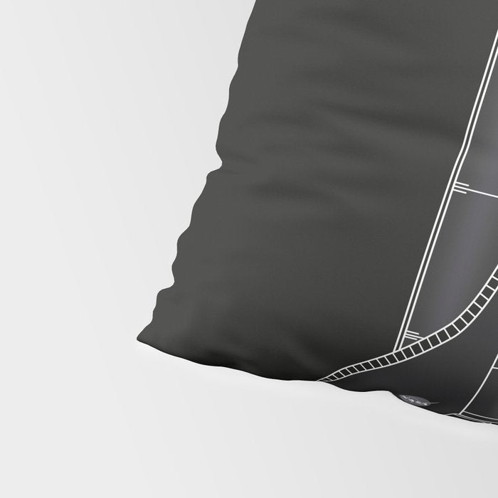 NASA Space Shuttle Blueprint in High Resolution (all black)  Pillow Sham Gallery Image 4
