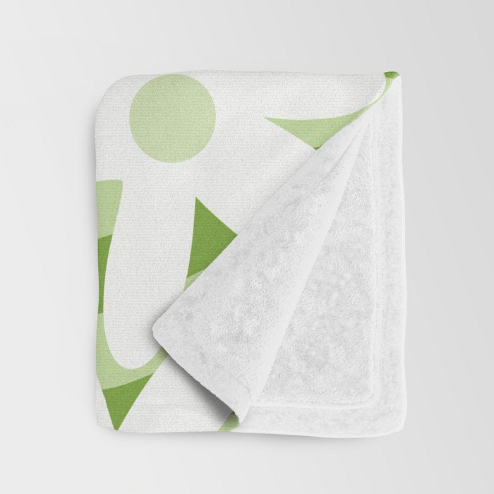 Sage and Olive Green Trippy Wavy Striped Flower Pattern Throw Blanket Gallery Image 3