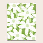 Sage and Olive Green Trippy Wavy Striped Flower Pattern Notebook Gallery Image 4
