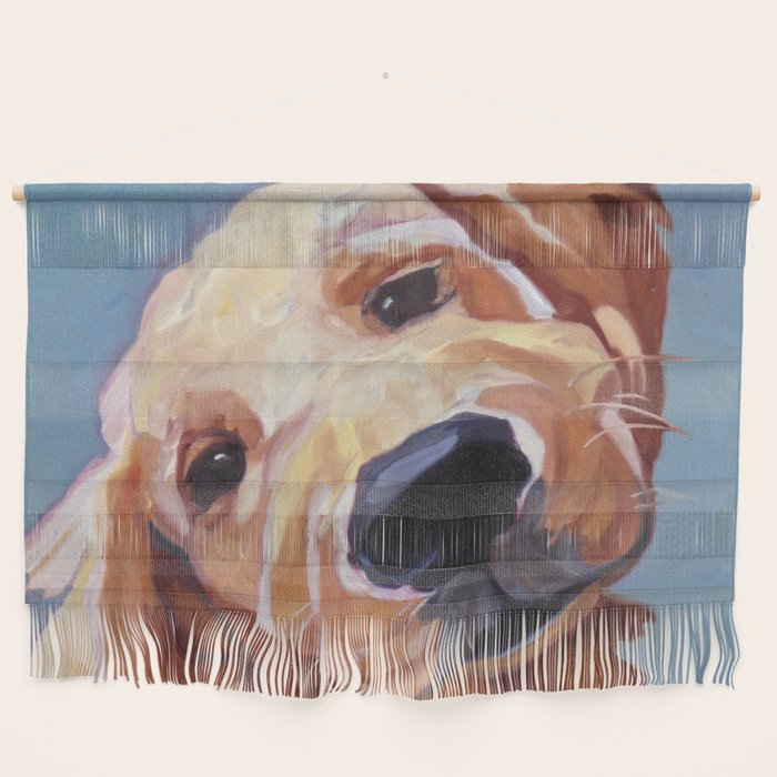 Golden Retriever Puppy Original Oil Painting Wall Hanging Gallery Image 1