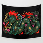 Dragon - Red, Black, Green Wall Tapestry Gallery Image 4