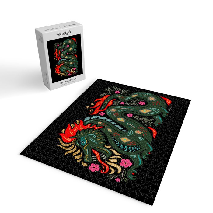Dragon - Red, Black, Green Jigsaw Puzzle Gallery Image 2