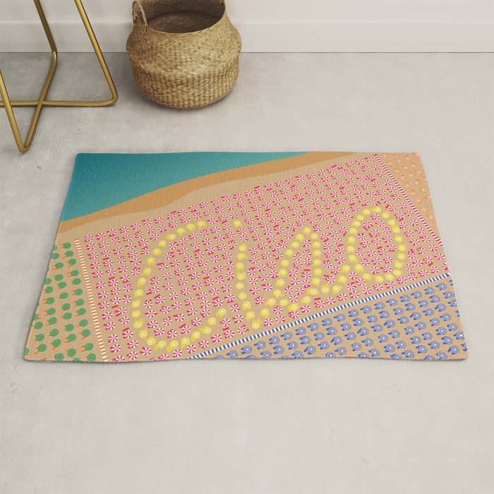 Ciao / Hello Italy Beach Umbrellas - Aerial Italian Rug Gallery Image 1