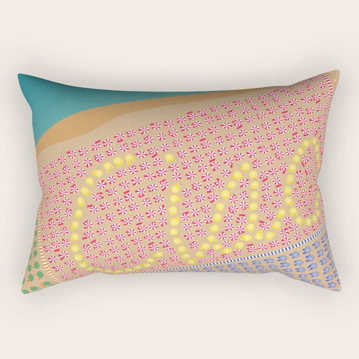 Ciao / Hello Italy Beach Umbrellas - Aerial Italian Rectangular Pillow Gallery Image 2