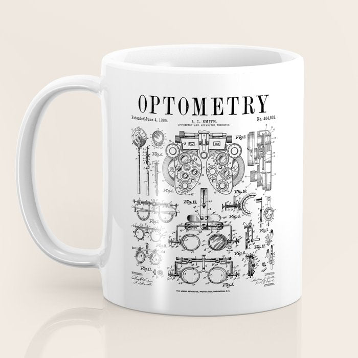 Optometrist Optometry Eye Doctor Tools Vintage Patent Print Coffee Mug Gallery Image 3