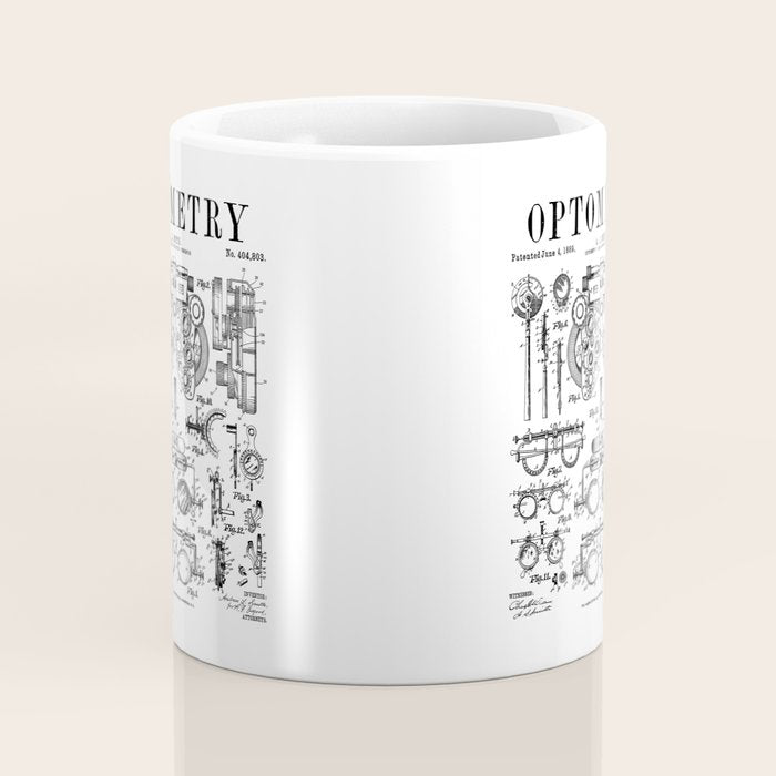 Optometrist Optometry Eye Doctor Tools Vintage Patent Print Coffee Mug Gallery Image 4