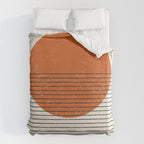 Red Sunset Circle Stripes Mid Century Modern Minimalist Rothko Inspired Colourfield Stripes Duvet Cover Gallery Image 6