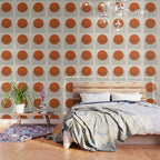 Red Sunset Circle Stripes Mid Century Modern Minimalist Rothko Inspired Colourfield Stripes Wallpaper Gallery Image 3