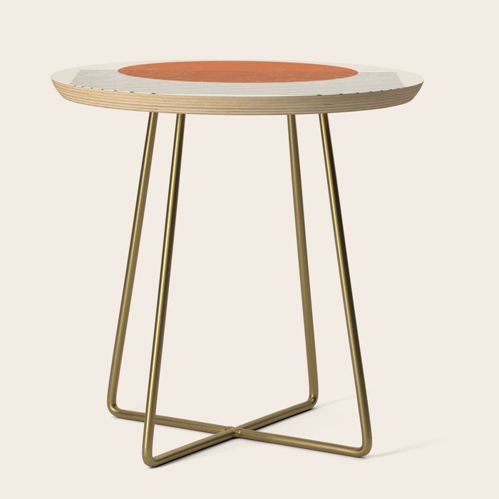 Red Sunset Circle Stripes Mid Century Modern Minimalist Rothko Inspired Colourfield Stripes Side Table Gallery Image 1