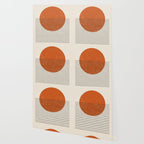 Red Sunset Circle Stripes Mid Century Modern Minimalist Rothko Inspired Colourfield Stripes Wallpaper Gallery Image 2