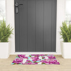 Love, Floral Typography Valentine's Graphic Design, Eclectic Modern Boho Botanical Rose Illustration Welcome Mat Gallery Image 3