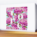 Love, Floral Typography Valentine's Graphic Design, Eclectic Modern Boho Botanical Rose Illustration Wall Mural Gallery Image 2