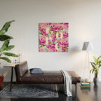 Love, Floral Typography Valentine's Graphic Design, Eclectic Modern Boho Botanical Rose Illustration Wood Wall Art Gallery Image 2