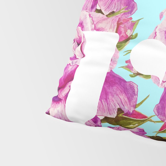 Love, Floral Typography Valentine's Graphic Design, Eclectic Modern Boho Botanical Rose Illustration Pillow Sham Gallery Image 4