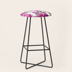 Love, Floral Typography Valentine's Graphic Design, Eclectic Modern Boho Botanical Rose Illustration Stool Gallery Image 1