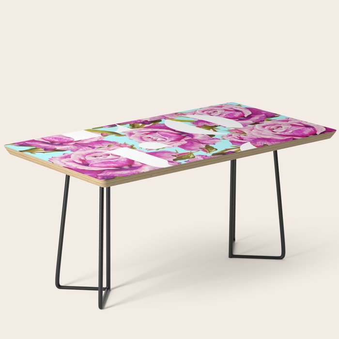Love, Floral Typography Valentine's Graphic Design, Eclectic Modern Boho Botanical Rose Illustration Coffee Table Gallery Image 1
