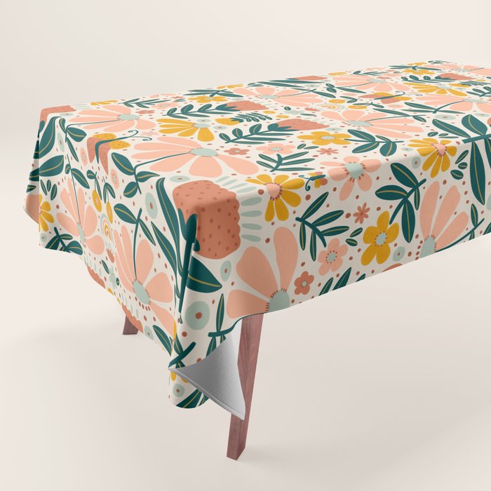Pretty Floral - Earth Colors Tablecloth Gallery Image 1