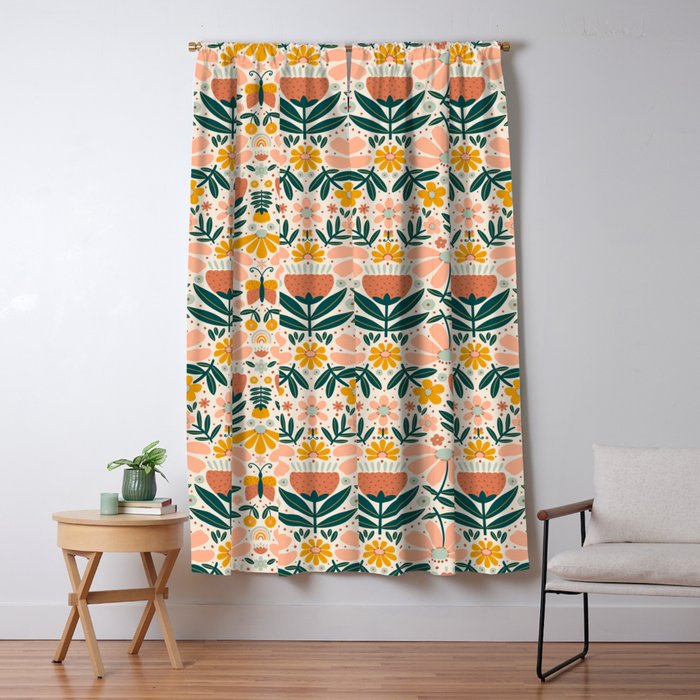 Pretty Floral - Earth Colors Window Curtain Gallery Image 5