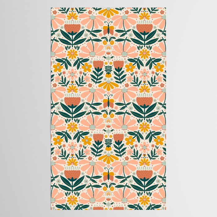 Pretty Floral - Earth Colors Tablecloth Gallery Image 2