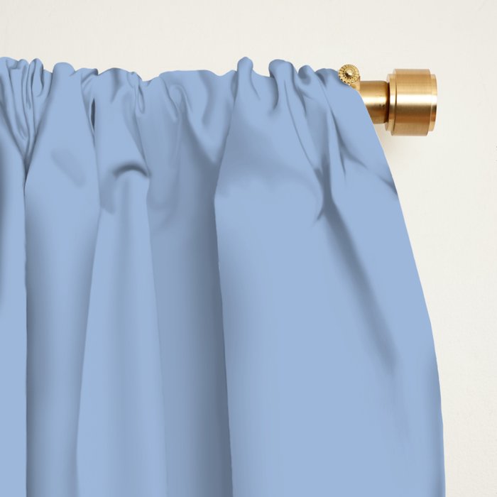 Sky Blue Solid Color Window Curtain Gallery Image 2