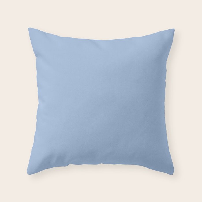 Sky Blue Solid Color Throw Pillow Gallery Image 1