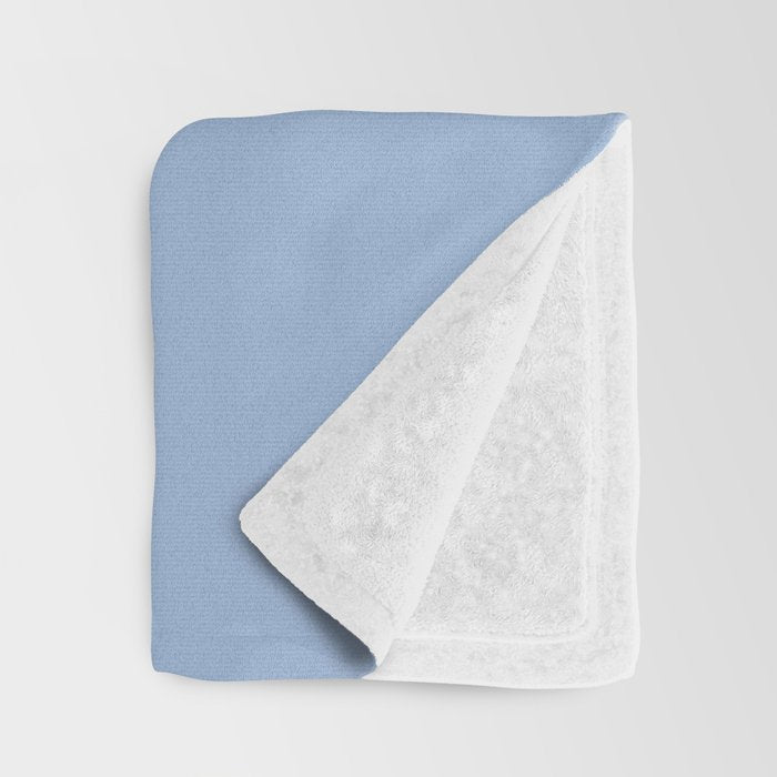 Sky Blue Solid Color Throw Blanket Gallery Image 3