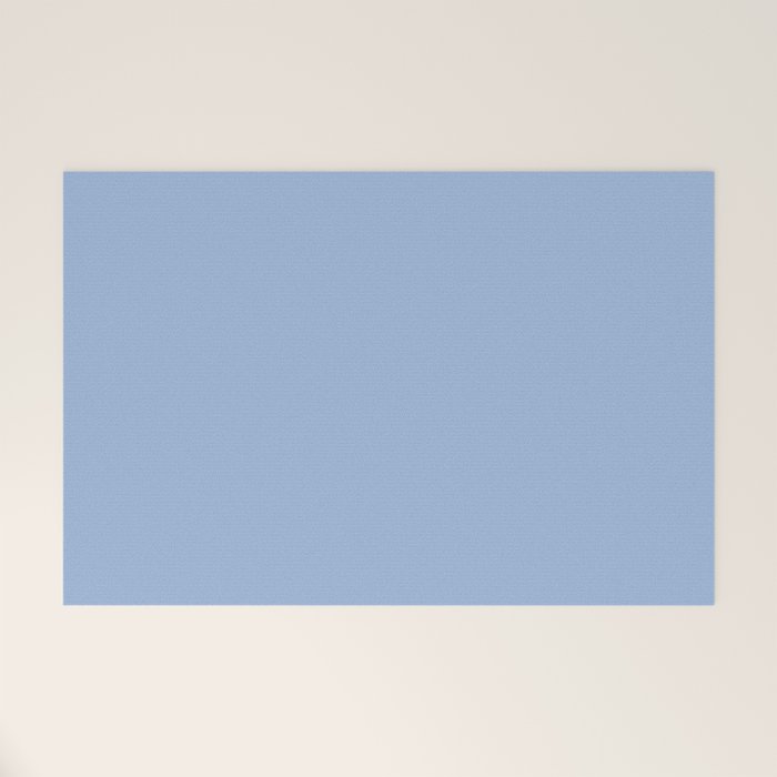 Sky Blue Solid Color Welcome Mat Gallery Image 1