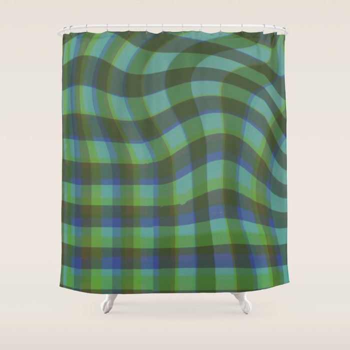 Green squared Shower Curtain Gallery Image 1